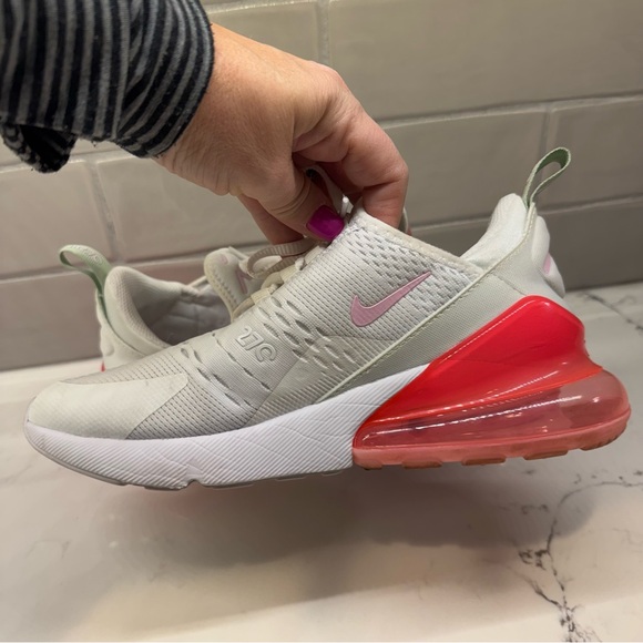 Nike Air Max 270 White Pink Coral Women’s 7.5 / 6Y Sneakers Running Shoes - Picture 13 of 16